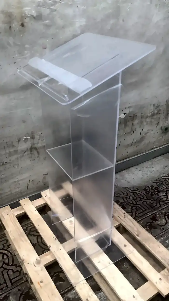Atril de acrílico transparente de piso